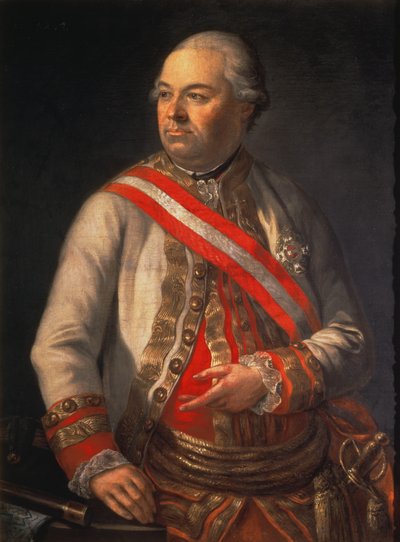 Graaf Andreas Hadik von Futak (1710-90), bevelhebber van het Oostenrijkse leger in de campagne tegen Turkije in 1789 door Austrian School