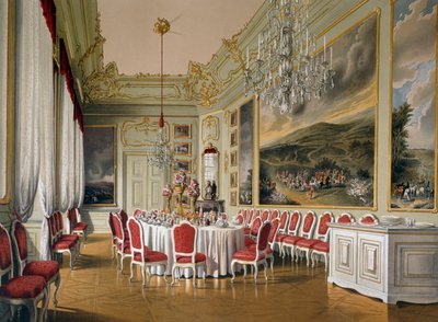 Eetkamer in de Keizerlijke Appartementen, Schoenbrunn Paleis (UNESCO Werelderfgoedlijst) door Austrian School
