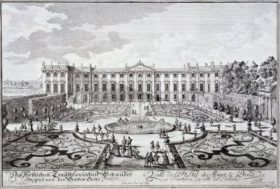 Tuinzijde van het Paleis van de Prins van Trauthson, Wenen ca. 1719 door Austrian School