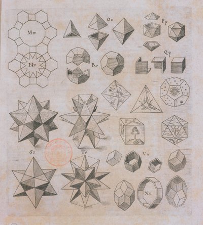 Geometrische vormen, uit Harmonices Mundi door Johannes Kepler (1571-1630) gepubliceerd in Linz, 1619 door Austrian School