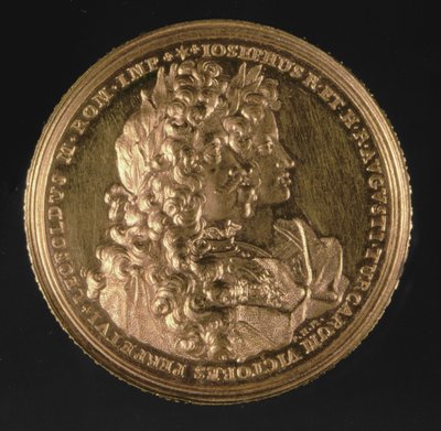 Medaille met portretten van Heilige Roomse Keizers Leopold I (1640-1705) en Joseph I (1678-1711) door Philipp Heinrich, 1692 door Austrian School