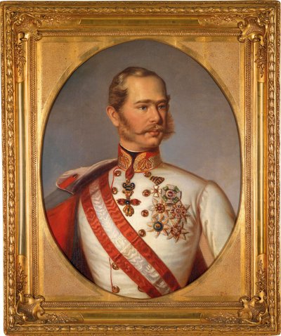 Portret van Frans Jozef I van Oostenrijk (1830-1916). Hij draagt de Orde van het Gulden Vlies door Austrian School