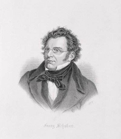 Portret van Franz Schubert (1768-1827) door Austrian School