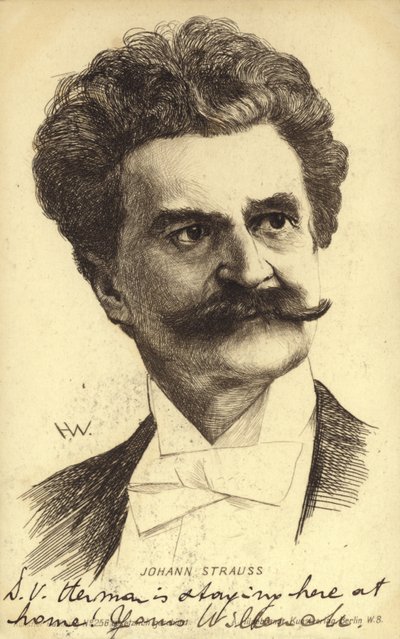 Portret van Johann Strauss II door Austrian School
