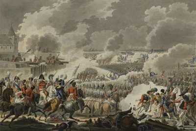 De Slag bij Waterloo, 18 juni 1815, uitgegeven door Artaria en Co, circa 1820 (gekleurde ets) door Austrian School