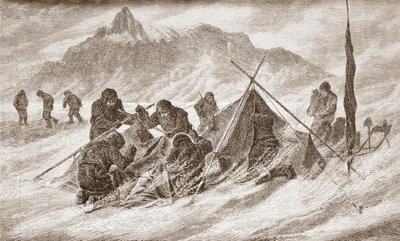 De scheur wordt vergroot tijdens een sneeuwstorm, 1876 door Austrian School