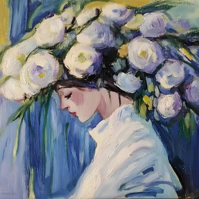 Dromerig bloemenportret door Avanesova Elena