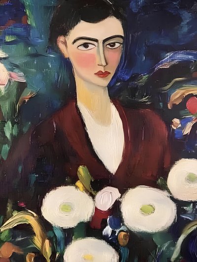 Elegante vrouw met bloemen door Avanesova Elena