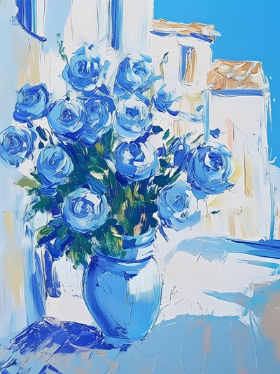 Mediterrane blauwe rozen door Avanesova Elena