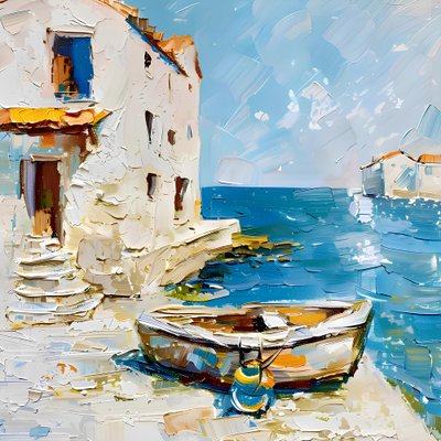 Mediterrane havenboot door Avanesova Elena