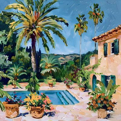 Villa aan het zwembad in mediterrane stijl door Avanesova Elena