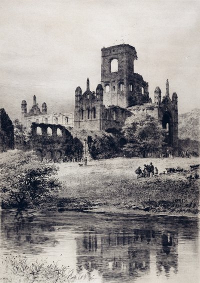 Kirkstall Abbey vanuit het zuidoosten door Axel Haig