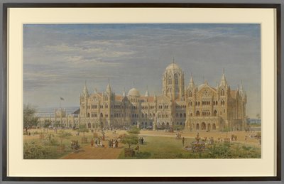 Het Grote Indiase Schiereiland Spoorwegstation en Administratiekantoor, Bombay, Later Victoria Spoorwegstation genoemd door Axel Haig