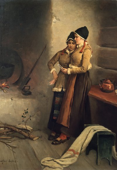 Meisjes met een foto door Axel Hjalmar Ender