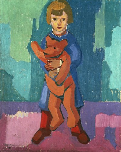 Jongen met een Teddybeer door Axel Törneman