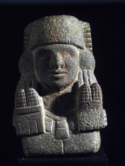 Azteekse Kunst: voorstelling van Chicomecoatl (ook wel Xilonen genoemd), godin van de Maïs en Vruchtbaarheid. Nationaal Museum van Antropologie, Mexico door Aztec Aztec