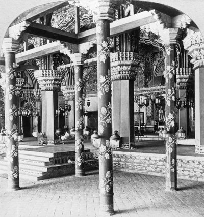 De Mahratta Durbar Hal, Paleis van de Prinses van Tanjore, Tanjore Thanjavur, India, 1901 door B. L. Singley