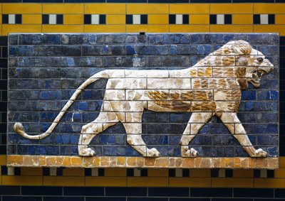 Een leeuw, detail (detail) door Babylonian