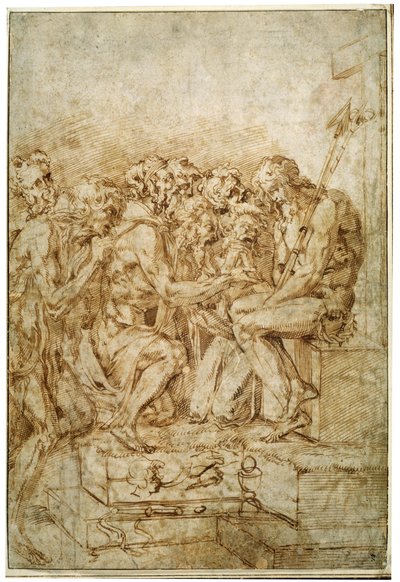 Christus met Symbolen van Passie bijgestaan door zeven Figuren, vroege 16e eeuw door Baccio Bandinelli