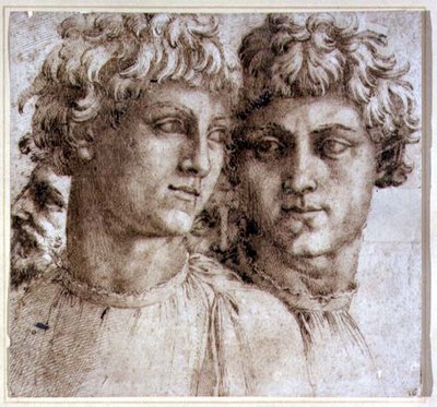 Studie van hoofden door Baccio Bandinelli