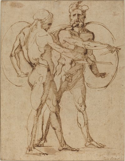 Twee mannelijke naakten door Baccio Bandinelli