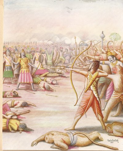 Doding van Indrajit Schilderij door Balasaheb Pandit Pant Pratinidhi