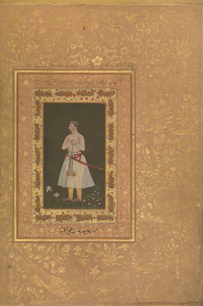 Portret van Jahangir Beg, Jansipar Khan, folio uit het Shah Jahan Album, ca. 1627 door Balchand