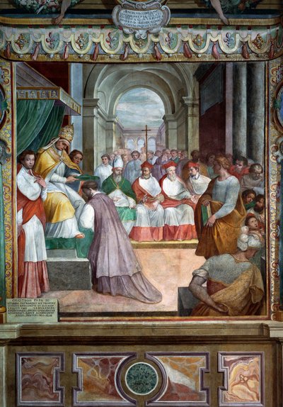 Celestine III wijdt de eerste bisschop van Viterbo in 1192 (detail) door Baldassare Croce