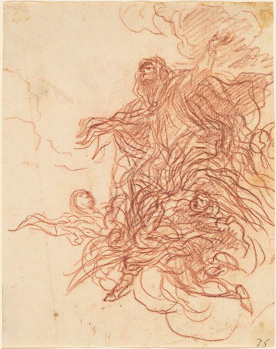 De Hemelvaart van de Maagd, ca. 1667 (rood krijt op papier) door Baldassare Franceschini