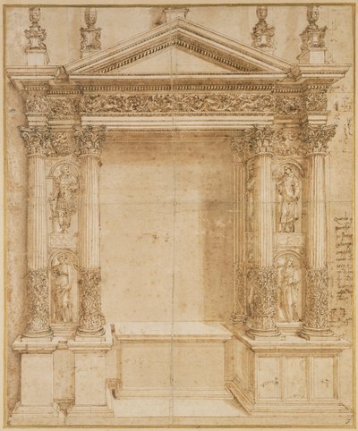 Ontwerp voor een altaar door Baldassare Peruzzi