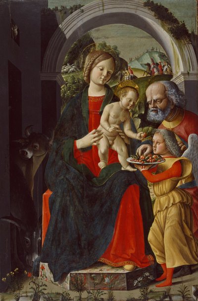 De Heilige Familie met een engel door Baldassare di Matteo Carrari