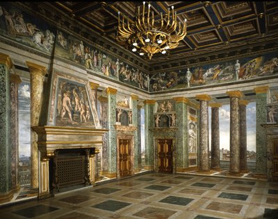Zaal van Perspectieven (fresco) door Baldassarre Peruzzi