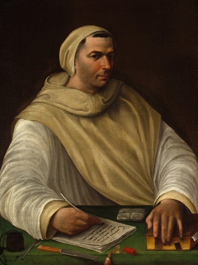 Portret van een Olivetan monnik, ca. 1515 door Baldassarre Peruzzi