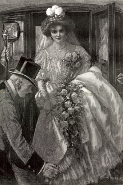 Debutante stapt uit haar koets om ontvangen te worden aan het Hof door Balliol (after) Salmon