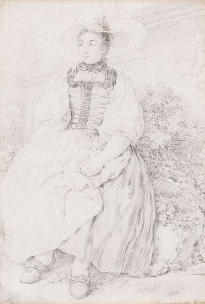 Berner klederdracht meisje. door Balthasar Anton Dunker