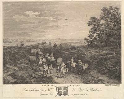 Flanders Road Route de Flandre naar een schilderij in de collectie van de Duc de Praslin door Balthasar Anton Dunker