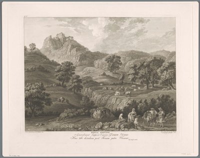Gezicht op Roccagiovine door Balthasar Anton Dunker