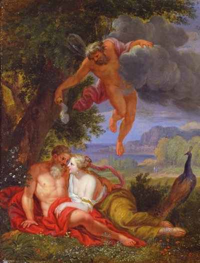 Hypnos die Jupiter en Juno in slaap brengt door Balthasar Beschey
