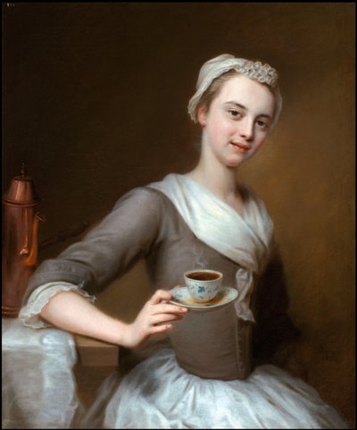 Een kopje koffie aanbieden door Balthasar Denner