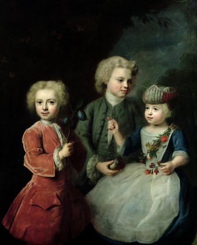 De kinderen van raadslid Barthold Heinrich Brockes (1680-1747) door Balthasar Denner