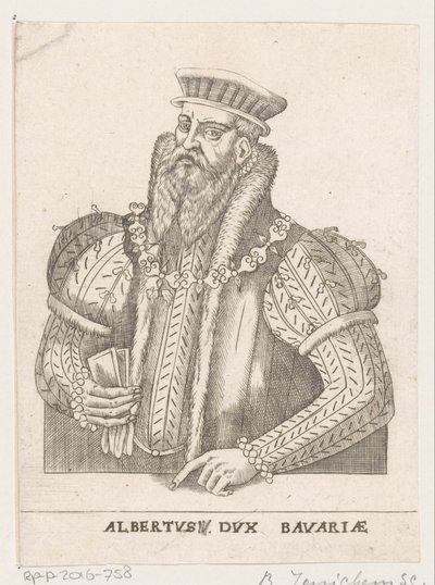 Portret van Albrecht V, hertog van Beieren door Balthasar Jenichen