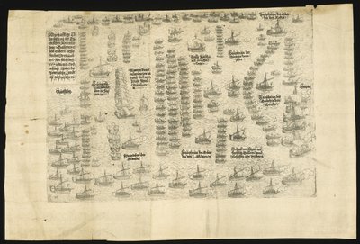De slag bij Lepanto op 7 oktober 1571, 1571 door Balthasar Jenichen