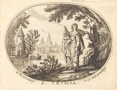 Sint Cecilia in een Landschap door Balthasar Moncornet