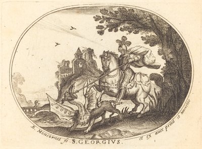 Sint-Joris en de draak door Balthasar Moncornet