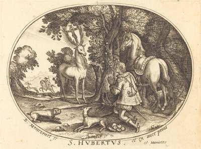 De Visioen van Sint Hubertus door Balthasar Moncornet