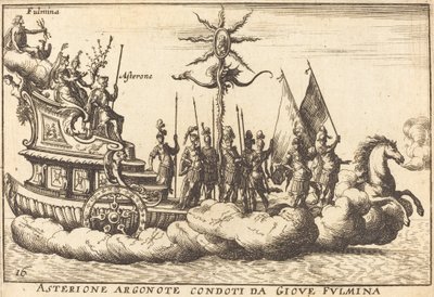 Asterione Argonote geleid door Jupiter Fulmina door Balthasar Moncornet after Remigio Cantagallina