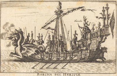 Barcha del Hercole door Balthasar Moncornet after Remigio Cantagallina