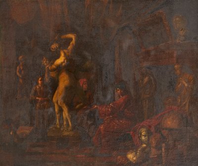 In het Atelier van de Kunstenaar door Balthasar van den (attr.to) Bossche