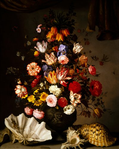 Een stilleven van bloemen door Balthasar van der Ast