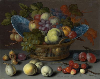 Mand met fruit, ca. 1622 door Balthasar van der Ast